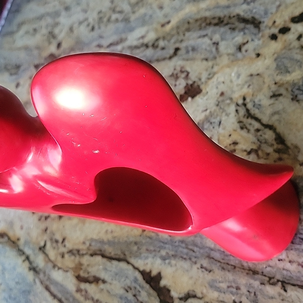 Soapstone red hearted angel - Picture 7 of 12